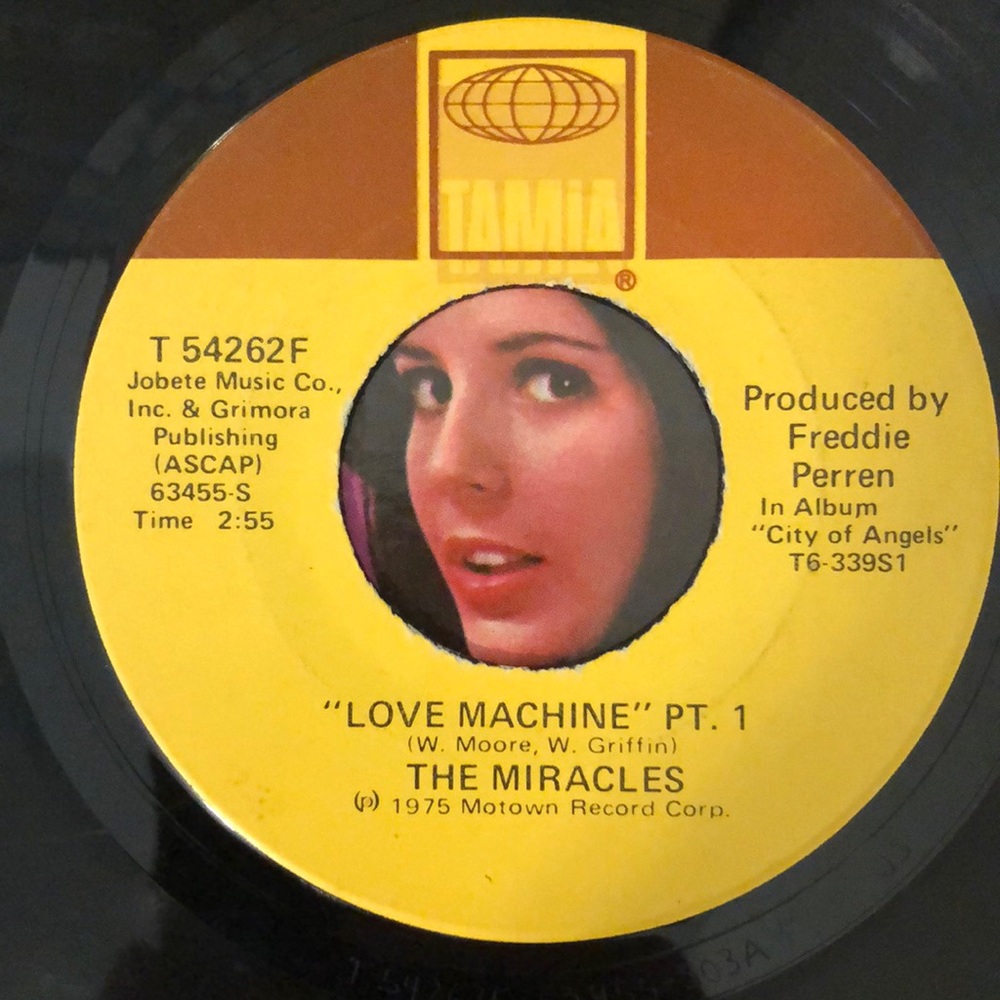 The Miracles Love Machine Vinyl 45 Record '75